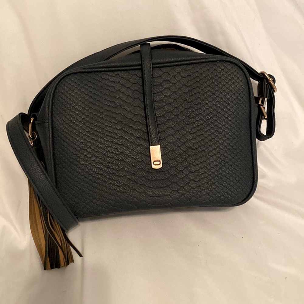 Blue leather Crossbody Bag